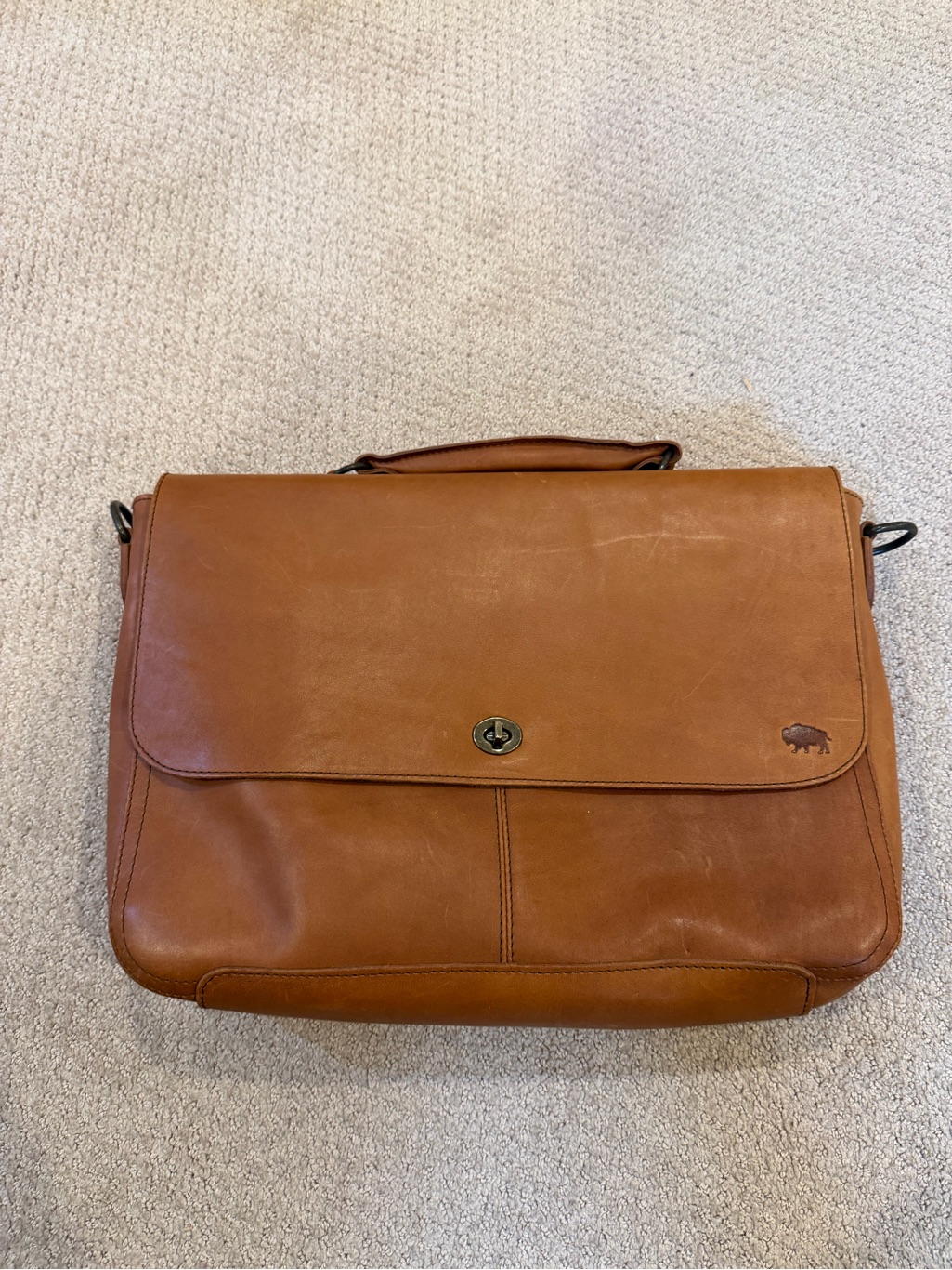 Buffalo Jackson Denver Full-Grain Leather Messenger Bag - Autumn Brown